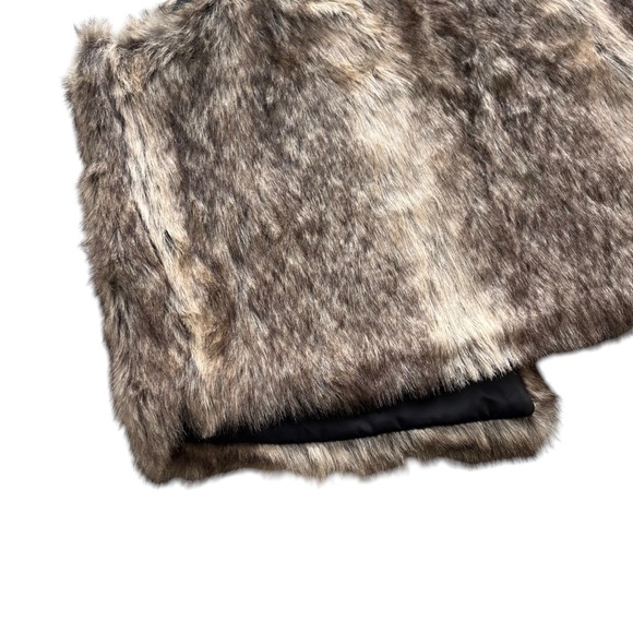 Mossimo Women’s Large Brown Fuzzy Faux Fur Leather Neckline Open Vest #259121669 - Picture 14 of 16